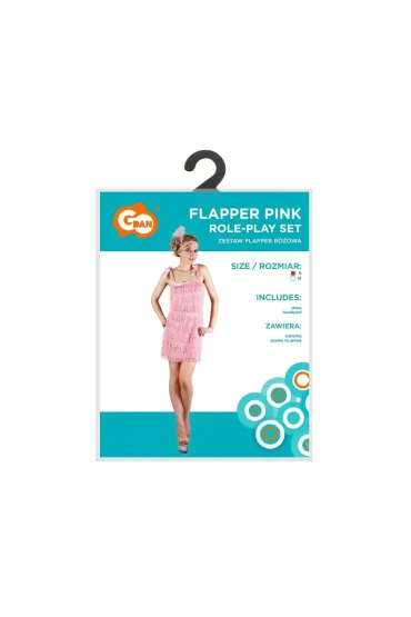 Strój dla dorosłych Flapper Różowa rozm. S