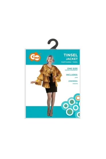 Marynarka dla dorosłych Tinsel złota rozm. uniw