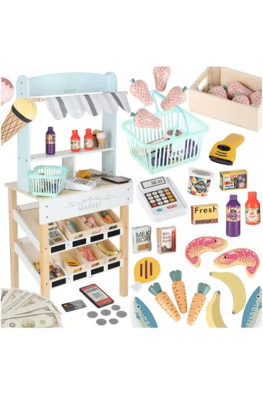 Market drewniany LULILO Melo stragan supermarket z kasą