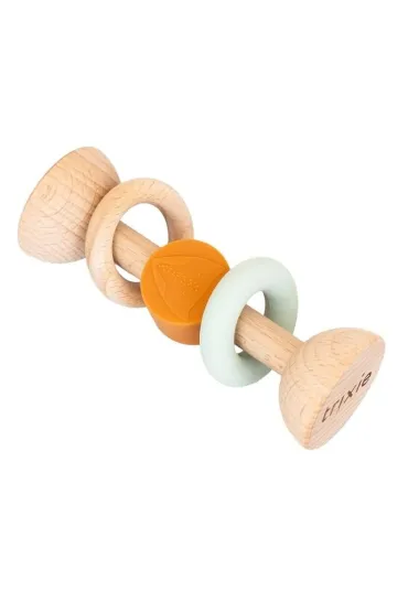 Grzechotka drewniana silikonowa Lis