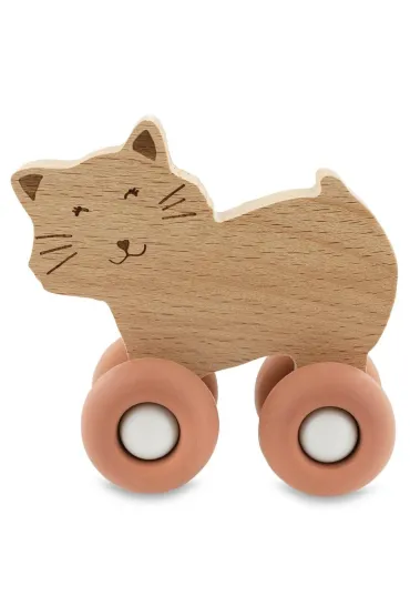 Kot drewniany z silikonowymi kołami