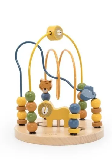 Labirynt z drewnianymi koralikami i zwierzątkami