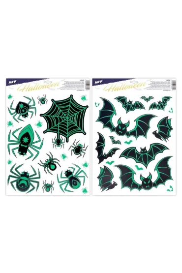 Naklejka na okno Halloween świecąca 30x42cm MIX