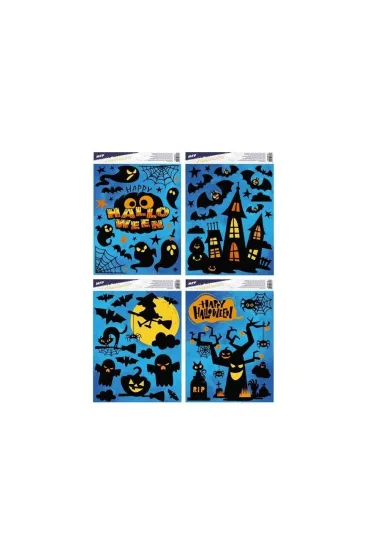 Naklejka na okno Halloween 30x42cm MIX