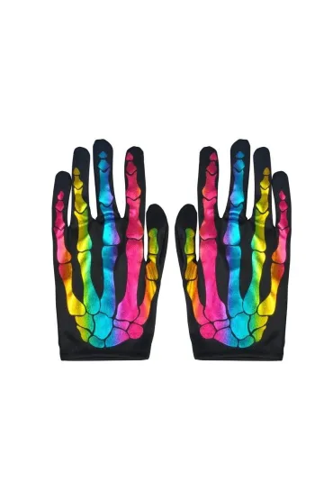 Rękawice szkielet kolorowe 22cm