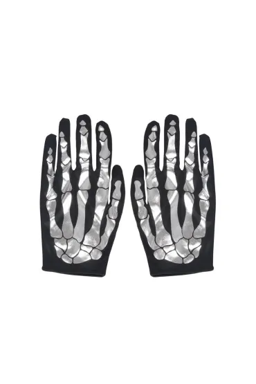 Rękawice szkielet srebrne 22cm