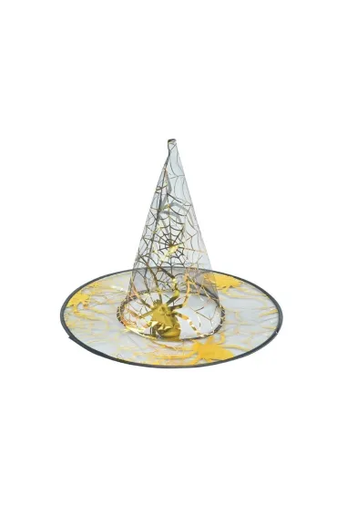 Kapelusz czarownicy czarno-złoty przeźroczysty