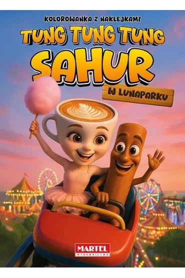 Tung Tung Sahur w lunaparku z naklejkami