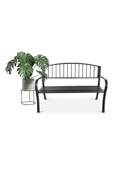 Ławka ogrodowa z oparciem parkowa na taras balkon metalowa konstrukcja