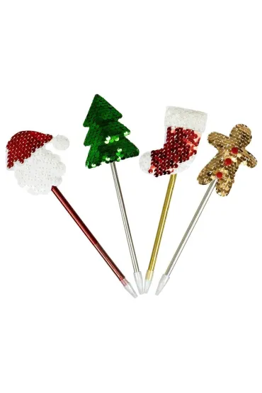 Długopis z cekinowymi ozdobami świątecznymi MIX