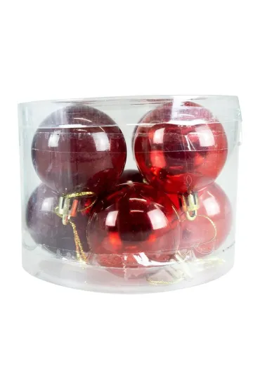 Bombki transparentne czerwone 8 szt