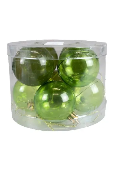 Bombki transparentne zielone 8 szt