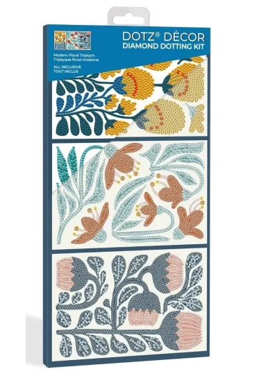 Haft diamentowy - Adults Modern Floral Triptych