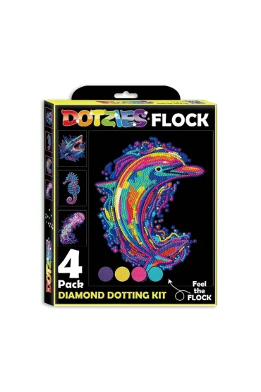 Haft diamentowy - Adults Flocked Neon Sea Life 4pack