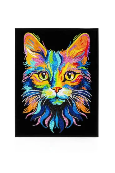 Haft diamentowy - Adults Flocked Neon Cat