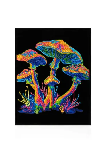 Haft diamentowy - Adults Flocked Neon Mushrooms