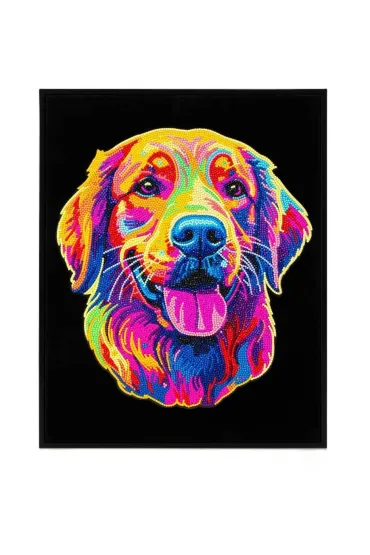 Haft diamentowy - Adults Flocked Neon Golden Retrieve