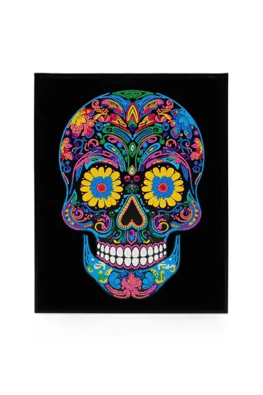 Haft diamentowy - Adults Flocked Neon Sugar Skull