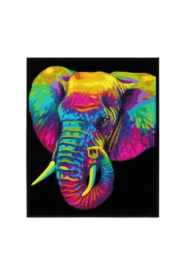 Haft diamentowy - Adults Flocked Neon Elephant