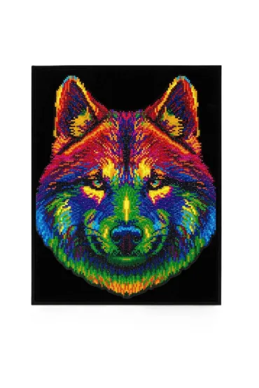 Haft diamentowy - Adults Flocked Neon Wolf