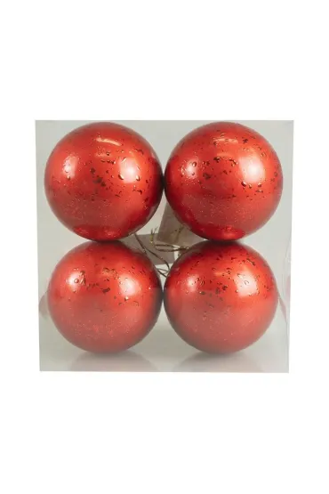 Bombki z efektem rosy czerwone 4 szt