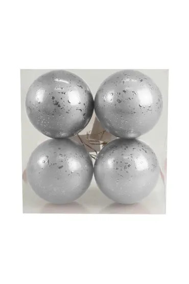 Bombki z efektem rosy srebrne 4 szt