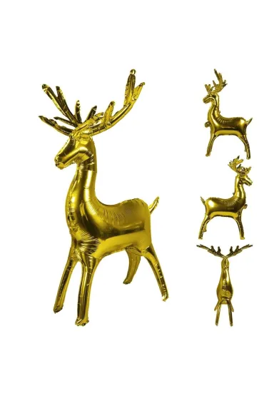 Balon foliowy złoty renifer stojący