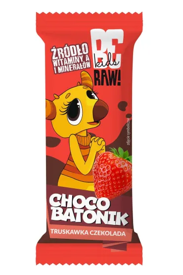 Kids Baton o smaku truskawkowym oblany czekoladą mlecznąchoco truskawka