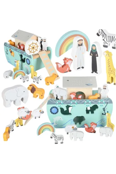 Sorter drewniany Lulilo Arka Noego statek zwierzątka