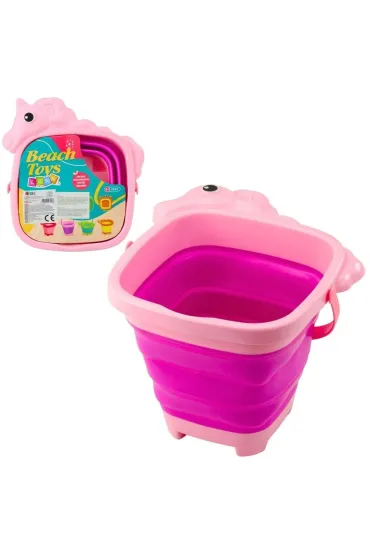 Składane wiaderko silikonowe jednorożec różowe