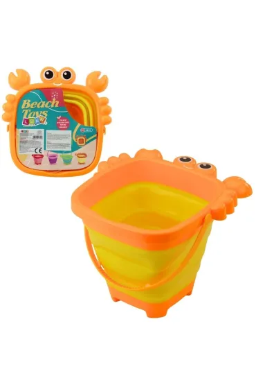 Składane wiaderko silikonowe krab pomarańczowe