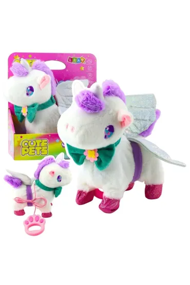 Interaktywny jednorożec na smyczy chodzi, dżwięk