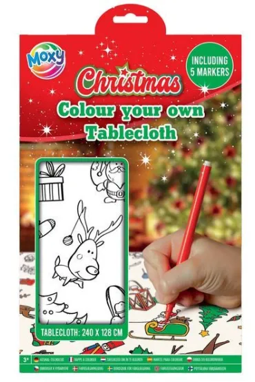 Świąteczny obrus do kolorowania