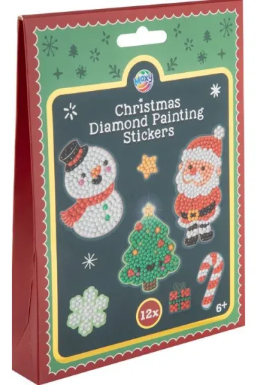 Świąteczne diamentowe naklejki do malowania 12 szt.