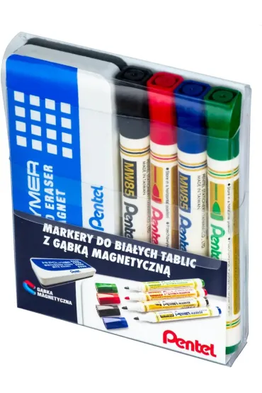 Zestaw 4 markerów+gąbka magnetyczna