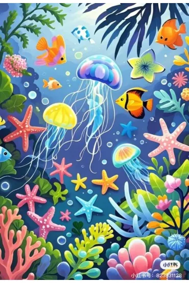 Malowanie po numerach - Rafa koralowa