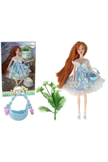 Lalka Emily wiosenna rude włosy kwiaty