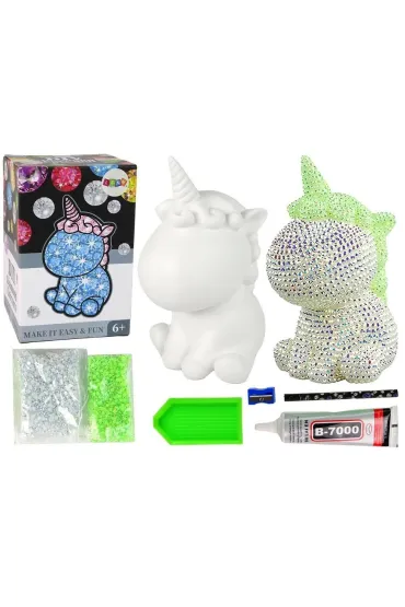 Jednorożec DIY diamenty kryształki zielone
