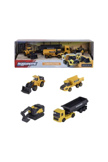 Majorette Pojazdy budowlane Volvo 4-pak