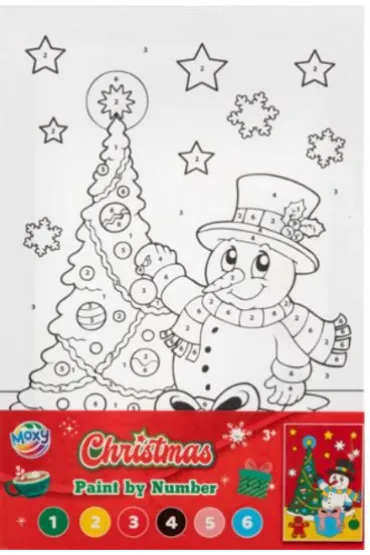 Bałwanek - malowanie po numerach na płótnie A4