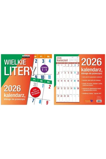 Kalendarz 2026 ścienny Classic Wielkie litery
