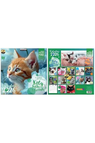 Kalendarz 2026 ścienny Classic Koty