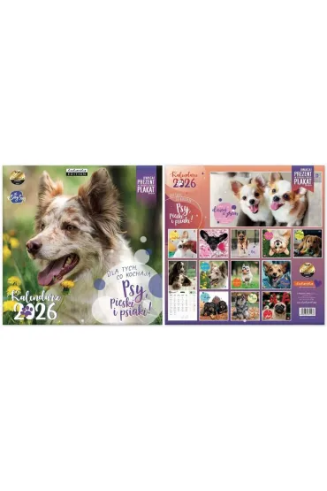 Kalendarz 2026 ścienny Classic Psy