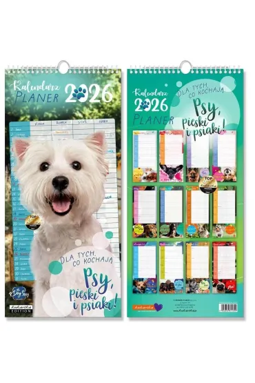 Kalendarz 2026 ścienny planer Psy