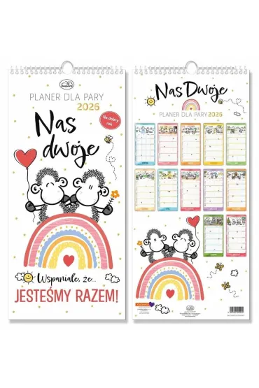 Kalendarz 2026 ścienny planer Sheepworld dla pary