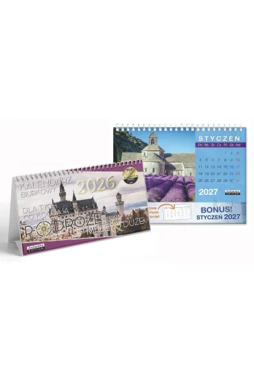 Kalendarz 2026 biurkowy Podróże