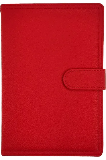 Kalendarz 2026 A5 dzienny z zapięciem ekoskóra czerwony