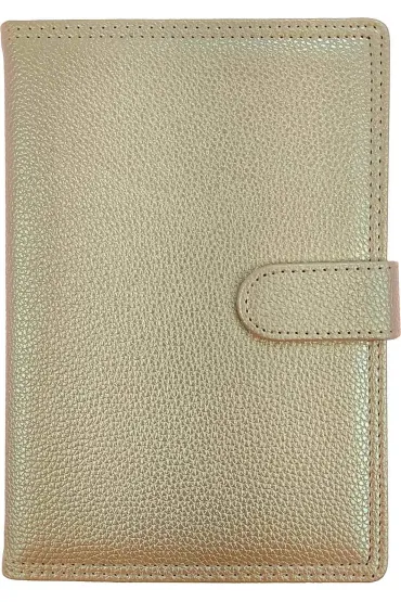 Kalendarz 2026 A5 dzienny z zapięciem hologram złoty