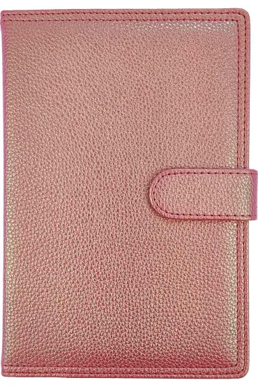 Kalendarz 2026 A5 dzienny z zapięciem hologram różowy