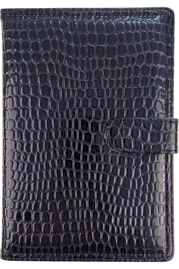 Kalendarz 2026 A5 dzienny z zapięciem krokodyl granatowy